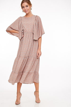 Olivia  Sleeves Floral Maxi Dress - Chic Couture 