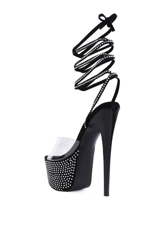 SUGAR MOM STRAPPY DIAMANTE PLATFORM HIGH HEELS