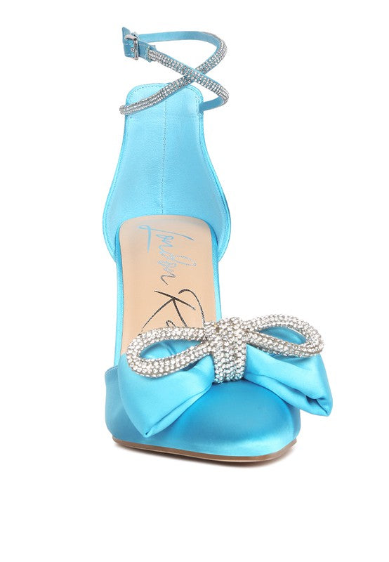 Shoeverse Embellished Bow Stiletto Heel Sandals