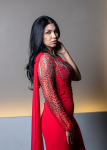 Paula Richi Red Jumpsuit - Chic Couture 